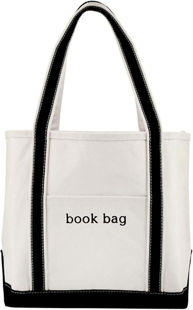 Santa Barbara Design Studio Tote Bag For Women Luxe Canvas Shoulder Bag with Handles and Exterior Pocket, (Medium)