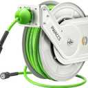 PWACCS Retractable Pressure Washer Hose Reel, 1/4" x 60ft Heavy Duty Power Washer Hose Reel, High Pressure Reel Auto Rewind, Wall/Floor Mounted, 3600 PSI