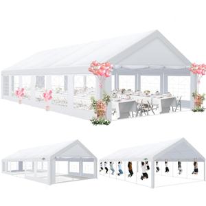 COBIZI 20x40 Party Tent Heavy Duty, Large Outdoor Wedding Tents for Parties with 12 Sidewalls & Built-in Sandbags,Waterproof Event Canopy Gazebo Commercial Tent for Carport,Camping,Patio