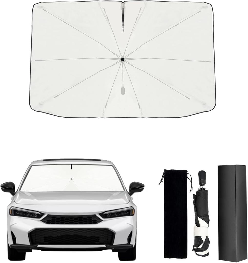 Umbrella Sunshade for Honda Civic 2025 2024 2023 2022 Accessories, Foldable Windshield Cover Sun Shade Umbrella Sun Visor UV Block Windshield, Ice Nano (for for Honda Civic 2022-2025