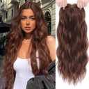 Rootoo Hair Toppers for Women, 20 Inch Toppers Hair pieces for Women with Thinning Hair Big Base Curly Wavy Wiglets Cover 360 3D Middle Part Clip in Bangs (Auburn Brown)