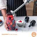 MasterChef Immersion Blender Handheld with Electric Whisk & Milk Frother Attachments, Hand Held Stainless Steel Stick Emulsifier for Making Baby Food, Soup, Puree, Cake, Cappuccino, Latte etc, 400W