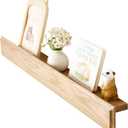 Rsuwiz Wall Floating Shelves 20 Inch - Solid Oak Wood Wall-Mounted with Protective Lip & Easy Install Hidden Brackets, Heavy Duty Bathroom Kitchen Storage Shelves Rustic