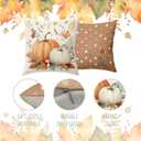 BBOLDIN Fall Thanksgiving Throw Pillow Covers 18x18, Fall Plaid Leaves Pumpkin Orange Pillow Cases Set of 4, Halloween Autumn Cushion Covers Decorations for Home Porch Bedroom