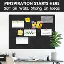 Large Cork Board Felt Wall Tiles, 47"x35" 12 Pack Felt Bulletin Board Pin Board with 48 Safe Removable Adhesive Tabs, 60 Push Pins, Alternative Cork Board for Walls Home Office (Black)