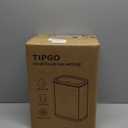 TIPGO Bathroom Trash Can with Lid, 2.1 Gallon / 8 Liter Small Garbage Can, Press Top Bin, Stainless Steel Wastebasket with Pop-Up Lid for Bedroom, Living Room, Office (White)