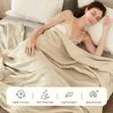 EMME Cotton Throw Blanket Large 50"x70" Gifts for Women 100% Muslin for Couch Breathable Gauze All Season Light Tan Soft and Lightweight Pre-Washed
