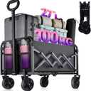 Collapsible Folding Wagon Cart with Wheel - 100KG Foldable Wagon Carts with 360° Rotatable & All Terrain Wheels, Portable Lightweight Wagon Cart for Sports/Camping/Fishing/Gardening