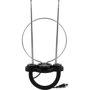 GE Traditional Rabbit Ear HD Digital TV Antenna, Long Range Smart TV Antenna, Extendable 15in Rabbit Ear Dipoles and Ciruclar Loop, Supports 4K 1080P HD Smart TV VHF UHF, Compact Design, 33676