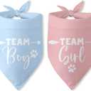 Team Girl Team Boy Dog Bandana Gender Reveal Dog Scarf Accessories Puppy Bandanas Boy Girl Baby Announcement Photo Props for Large Medium Small Dogs 2 Packs