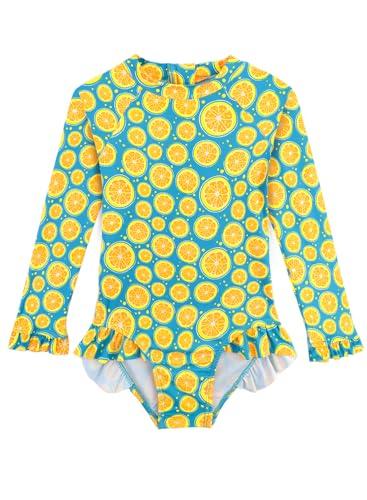 Toddler Girl Swimsuit Long Sleeve Ruffle Swim Suits Girls One Piece Swimsuits with UPF 50+ Sun Protection 12-18 Months 18-24 Months 2t 1t 12 Months
