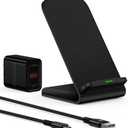 15w Android Wireless Charging Stand for Google Pixel 9 Pro XL 8 Pro 7 pro 7a 7 6 pro, QI Wireless Charger Station for Samsung Galaxy S24 S23 S25 Ultra Apple iPhone 16e 16 15 14 Power Adapter Included