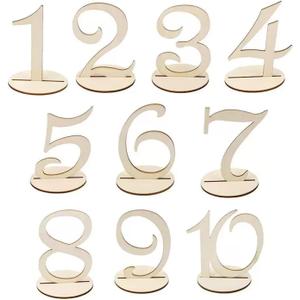 Wooden Wedding Table Numbers 1-10 with Stands,Table Numbers For Wedding Reception Decorations, Tables Number Cards 1-10 With Head, Paper Tables Markers For Restaurant, Events