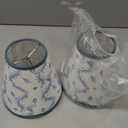 VIHOSE 2 Pcs Small Scalloped Lamp Shades Chandelier Lamp Shades 3 x 6 x 6 Inch Blue and White Linen Fabric Mini Scallop Lampshades with Trim Natural Tapered Lampshades for Wall Sconce Pendant Light