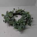 Eucalyptus Leaf Wreath Metal Polyester Paper Round Green Wreath 24" for Front Door Outdoor Decor