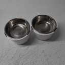 Lallisa 2 Pcs Elevated Cat Bowls Adjustable Raised Cat Feeder Non Slip Food Water with Stand Safe Stainless Steel Bowls with Pet Food Stand for Pets Feeding Eating(White)