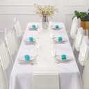 Horbaunal 12 Pack Ivory Satin Table Runner 12 x 108 Inch, Smooth Table Runners for Wedding Banquets, Birthday Party