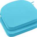 Outdoor Chair Cushions Set of 2: Waterproof & Fade Resistant Patio Furniture Cushions - 19 x 19 x 2 Inch Non Slip Round Corner Seat Cushion Pads with Removable Cover for Garden Yard Lawn, Teal