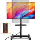 TVON Rolling TV Stand with Mount with Power Outlet for Most 13-50 inch TVs/Screen up to 55 lbs, Height Adjustable TV Floor Stand with Tilting and Rotating, Portrait to Landscap, Max VESA 200x200mm (BLACK)