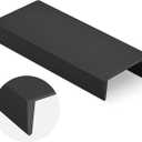 Peaha 10 Pack Matte Black Finger Pulls for Cabinets Edge Drawer Handles for Kitchen 3-3/4 Inch Hole Centers