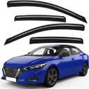 Lightronic Extra Durable Outside-Mount Auto Vent Window Visor, Fits 2020-2025 Nissan Sentra, UV Protection Rain Guard, Original Wind Deflector, No-Drill Easy Install, Dark Smoke, 4-Pcs