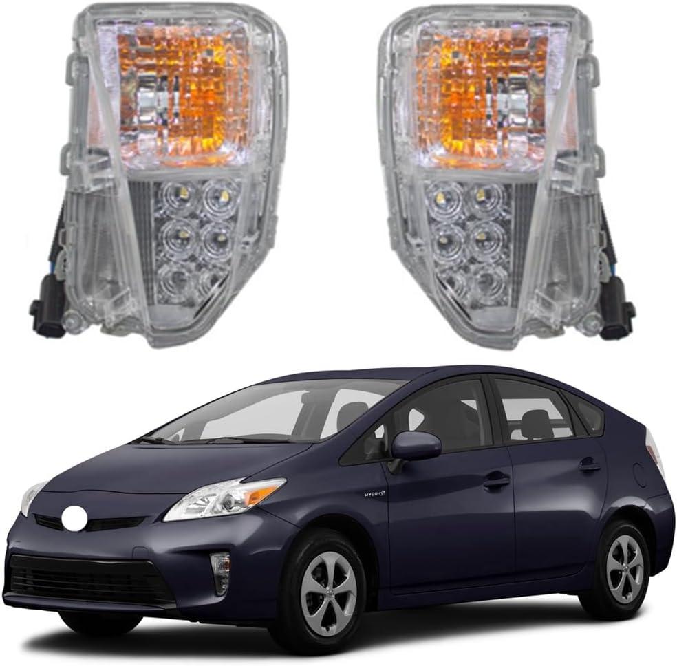 BestParts Pair of DRL LED Fog Lights Front Driving Turn Signal Lamps Compatible with Toyota Prius 2012-2015 For Prius Plug-In 2014-2015 Replaces TO2531150 TO2530150 8151147060 8152147060