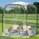 EAST OAK Weather Sports Tent for Fishing, Sports Event | Pop Up Bubble Tent Instant Sun & Rain Shelter | No Condensation, Spacious Interior, Ultra Visibility | All Weather Protection | 5 x 5 FT (Beige)