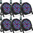 6 Pcs 36 LED Stage Lights RGB LED Par Lights 7 Channels Uplights for Events DMX Controlled Sound Activated Stage Lighting DJ Uplighting with Remote Control for Music Concert Disco Wedding Party Club