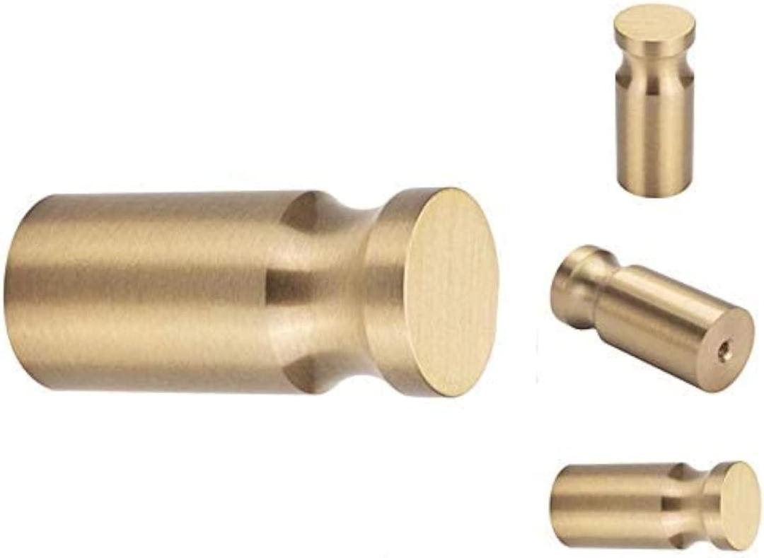 YANGQIHOME Pack of 4, Solid Gold Brass Coat Hooks Wall Hanger Mounted Bathroom Hook Kitchenware Organizer Lavatory,Clothing Store, Hotel, Cafe,Hat,Towel,Heavy Duty Contemporary Decorative (Concave)