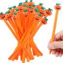 33-Piece Halloween Gel Ink Pen Set - 0.5mm Orange Pumpkin Pens with Black Ink, Perfect for Parties & Office Use