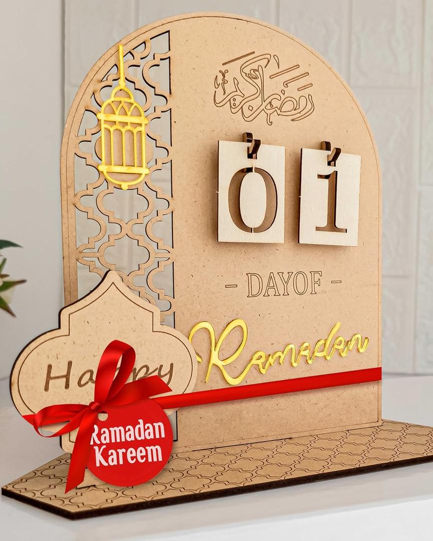 OLEEK Ramadan countdown calendar - Ramadans decorations for home 2026 - Ramdan calendar for kids - Ramdan gifts for kids - Ramadan table decor - Ramdans advent calendars -
