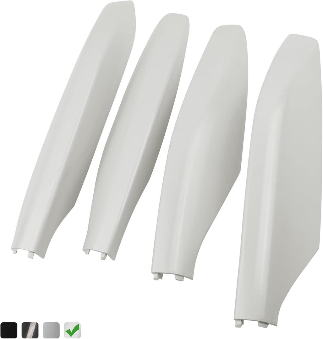 Roof Rack Rail Leg End Cover Shell 4pcs (White Pearl) for Lexus GX470 Toyota Land Cruiser Prado FJ120 2003-2009 Replaces 63491-60060-A0 63492-60040-A0 Front Rear Left Right Side