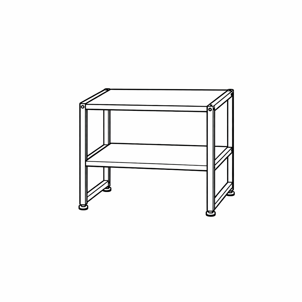 2-Tier Small Storage Shelf – Minimalist White Metal Frame Organizer