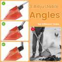 Chicken Poop Scooper for Chicken Coop 304 Stainless Steel Adjustable Angle Durable Sand Sifting Litter Shovel for Farm Animals Cleaning Tools (Orange)