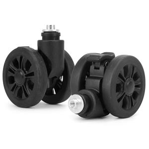 Vivikivi Luggage Replacement Wheels, 2 Pcs Suitcase Double-Row Wheels with Brakes and Shock Absorption for DIY Repair Spare Suitcase Casters Replacement Luggage Parts, V-LN2