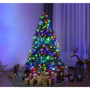 5Ft Pre-Lit Artificial Christmas Tree Hinged 150 LED Lights