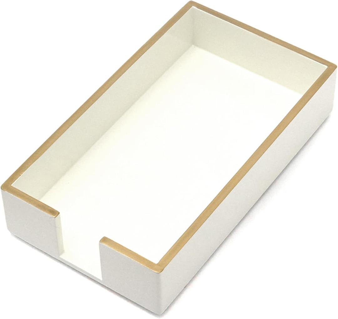 Paper Hand Towel Tray - Paper Guest Napkin Holder (White)