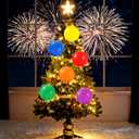 24 Pcs 7.5Inch Christmas Inflatable Ball Neon Color Outdoor Hanging Ornament Blow Up Xmas Inflatable Ornament PVC Christmas Decoration for Yard Lawns Porch Garden Front Door Holiday Decor(Solid Color)