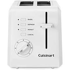 Cuisinart CPT122 2Slice Compact Plastic Toaster, Slots for Bagels & Bread, 7 Shade Settings, Cancel/Defrost/Reheat Functions, Removable Crumb Tray, Small Kitchen Appliance for Home & Office, White