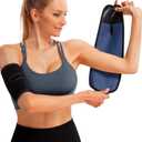 Donason Sauna Upper Arm Trimmer Wraps for Women Weight Loss Sweat Slimmers Bands Arm Fat Reducer Band Adjustable Arm Trainer Sleeve for Workout Gym Sport Slimming Compression Sleeves 2-Pack (Blue)