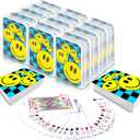 Gamie Mini Smile Playing Cards Deck - Pack of 12-2.5 Inches Tall - Blue Checkerboard Background - Poker-Casino Cards - Carnival Prize, Party Favor and Gift Idea for Kids Ages 3+