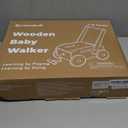 Woodtoe Wooden Baby Walker, Adjustable Speed Baby Push Walker, Montessori Push Toys for Babies Learning to Walk, Educational Walking Toys Gift for Toddler Boys Girls 1-3 Years Old 