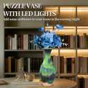 3D Puzzles Vase for Adults, Crafts for Adults, 160 Pieces Plastic DIY Unique Flower Vase with LED Light, House Warming Gift Birthday Gifts for Flower Arrangements and Home Decor (Night Light)