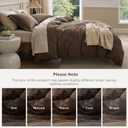 Bedsure 100% Washed Cotton Duvet Cover King Size - Brown Minimalist Bedding Set Linen Like - PureWoven Plain Simple & Soft Comforter Cover for All Seasons (Brown, King, 104"x90")