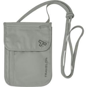 Travelon Rfid Blocking Undergarment Neck Pouch Travel Wallet, Gray, One Size