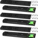 SEUNMUK 6 PCS 3 Pairs 10 Inches Push to Open Drawer Slides, 3-Fold Full Extension Drawer Slides Side Mount Ball Bearings with Mounting Screws for Kitchen Cabinets, Table Drawers