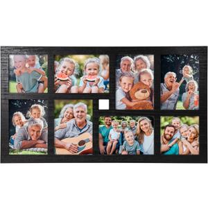 8-Opening Collage Picture Frame for 5x7 & 5x5 Photos  Large Black Wall Frame for Home Dcor  Multi Photo Display for Family, Living Room, or Hallway  Hangs Vertically or Horizontally
