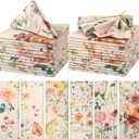 Funnymoom 24 Pcs Butterfly and Wildflowers Floral Napkins Cloth Spring Cloth Napkins Reusable Plants French Retro Toile Dinner Soft Absorbent for Summer Holiday Party