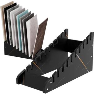 2 Pcs Tile Sample Rack, 10-tier Tile Sample Display Stand, Insertion Tiles Sample Holder for Exhibition Halls, Retail Stores (S)