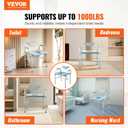 VEVOR Raised Toilet Seat, Adjustable Height with 5 Levels, Drop-Arm Design, Detachable Backrest, 7L Easy-Clean Bucket, Quick Assembly, Support up to 1000lbs, Ideal Bedside Commode for Elderly & Adults